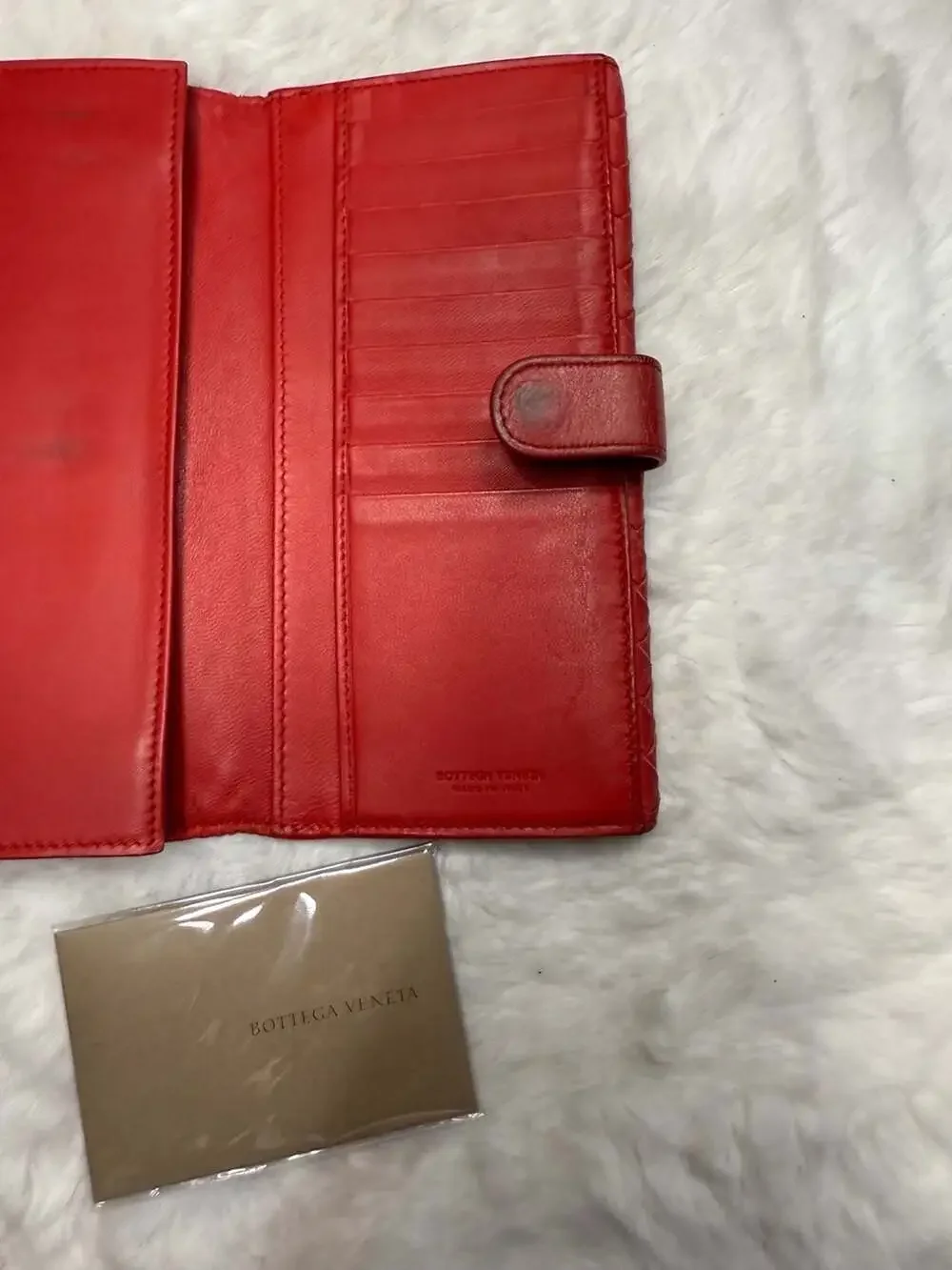 Bottega Veneta Red Intrecciato Nappa Leather Continental Flap Wallet